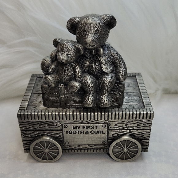 Other - 💕Silver Teddy Bear Tooth and Curl Keepsake Box